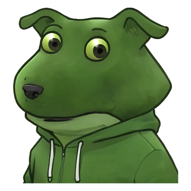 Dog wearing a hoodie sticker