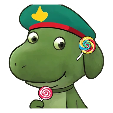 Snoopy with a lollipop sticker