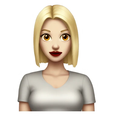 a tall and slender hellborn demon known for her blonde hair, rosey red cheeks, red lips, and sharp sense of style.  sticker