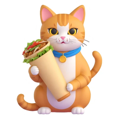 cat in shawarma sticker
