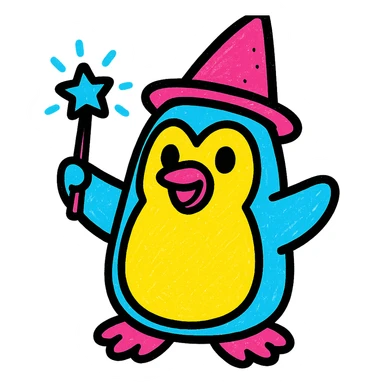 Penguin Wizard sticker
