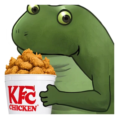 bufo raises a bucket of KFC chicken sticker