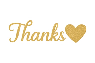  glitter thanks heart, remove background sticker