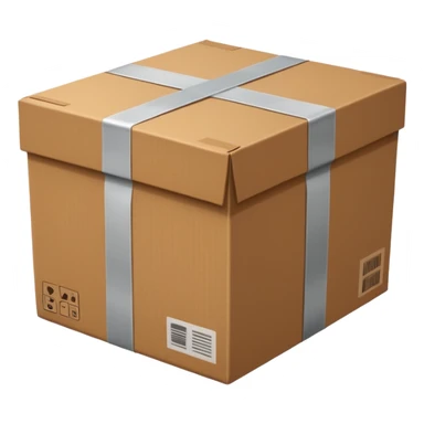 closed cardboard box with tape sticker