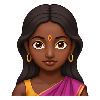 A Tamil Nadu woman with very dark skin and a giant posterior sticker