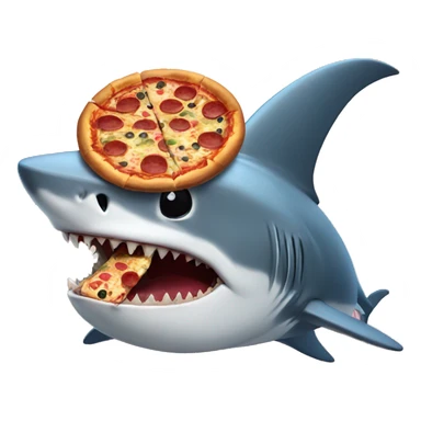 Shark eating pizza sticker