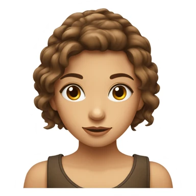 Jeune fille cheveux châtain yeux marrons  sticker