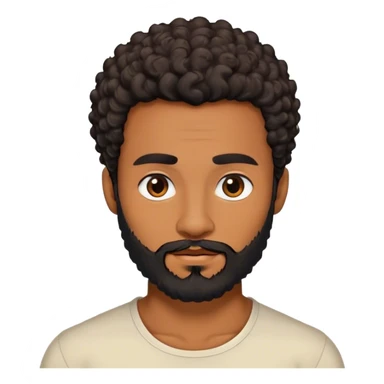 duk with warm brown skin, short curly black hair, neatly trimmed beard, sharp jawline sticker