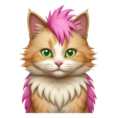 cat stiitng with pink mohawk sticker