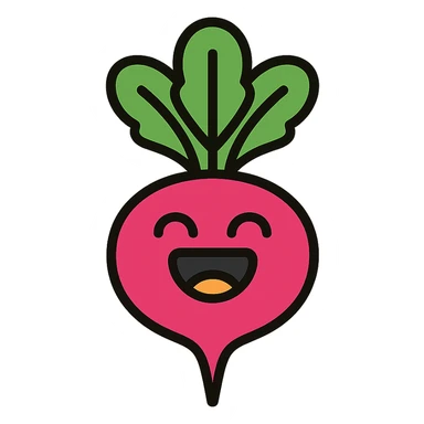 A laughing radish sticker