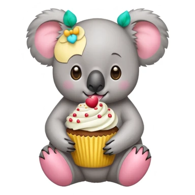 koala with cupcake sticker