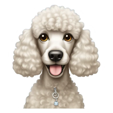 poodle with a nose ring sticker