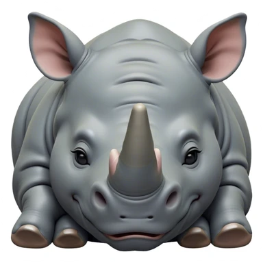 Meme-Worthy Cute Sleeping Rhinoceros Portrait Emoji, Head resting peacefully with a contented smile, showcasing a massive, robust build and a luxuriously soft slate-gray hide, eyes shut in a serene, restful nap, Simplified yet hilariously adorable features, highly detailed, glowing with a soft, drowsy light, high shine, relaxed and utterly lovable, stylized with an air of playful laziness, bright and heartwarming, soft glowing outline, capturing the essence of a comically sleepy rhinoceros, so meme-worthy it feels like it could instantly become the next viral sensation of adorable slumber! sticker
