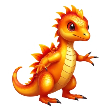 Exotic tropical shiny rare epic cute pyro  Fakémon-creature, full body, with random markings sticker