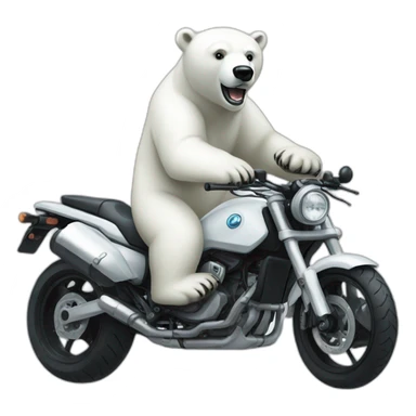polar bear on moto sticker