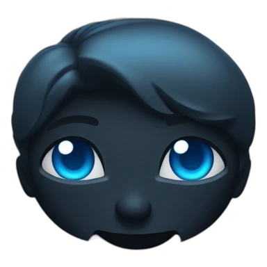 Pitch black with neon blue eyes sticker