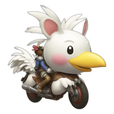 Moogle riding chocobo ff9 sticker