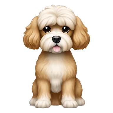 Poodle Shih Tzu mix tan color full body  sticker