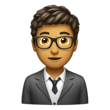 Nerd with a computer sticker