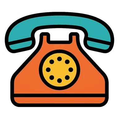 telephone, color outline icon style, subtle color accents and black outlines sticker