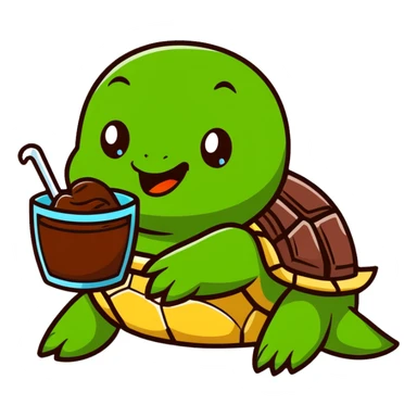Turtle eating chocolate  sticker