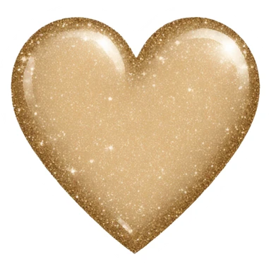 Beige glitter heart sticker