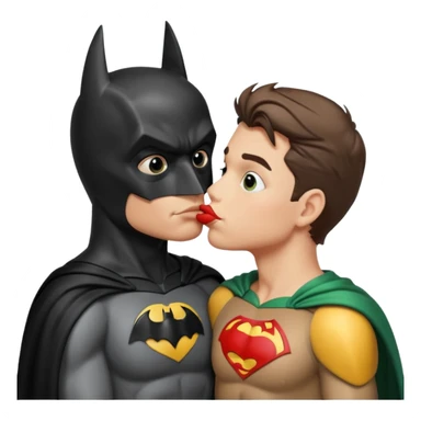 batman kissing robin sticker