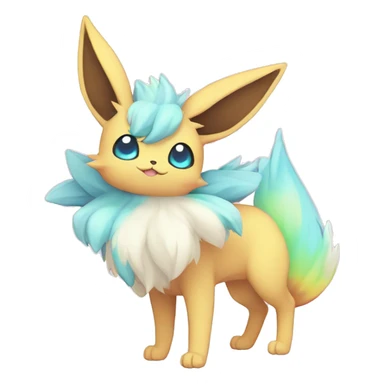 Colorful Pastel Kawaii Eeveelution-Cute-Pokémon-fusion full body sticker