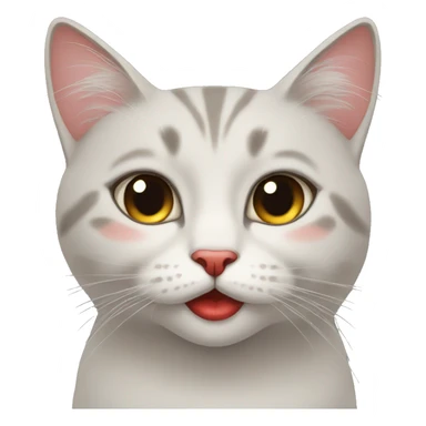 Tired female cat with long eyelashes and red lipstick sticker