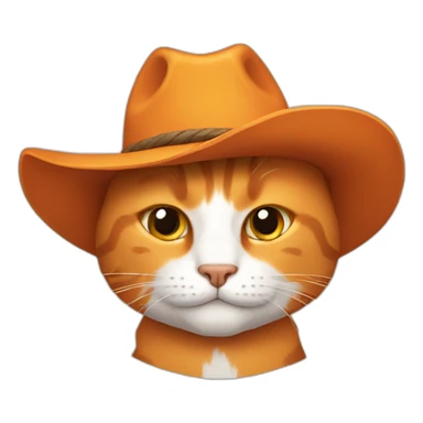 orange cowboy cat sticker