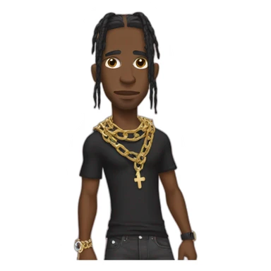 Travis scott wearing big chains  sticker