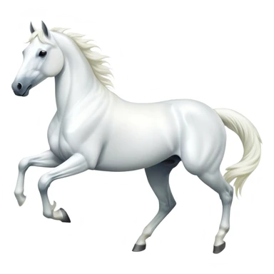 cinematic-[white horse]-realistic-full-body-galopping-emoji,-tail-flicking-lazily,-head-tilted-dramatically,-sleek-[white]-coat,-simplified-yet-realistic-focused-features,-highly-detailed,-glowing-with-an-almost-sarcastic-glow sticker