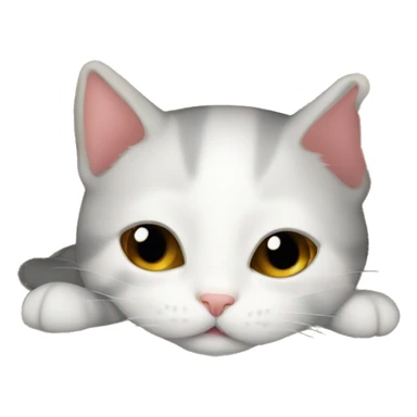 cute kitten sleep under rug sticker