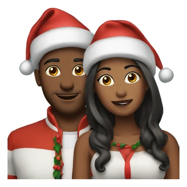 2 lovers dressed for Christmas sticker