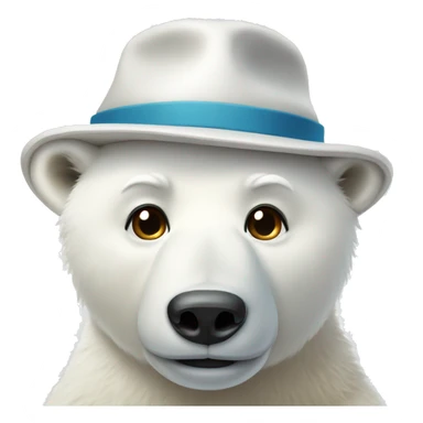 Polar bear wearing a hat sticker