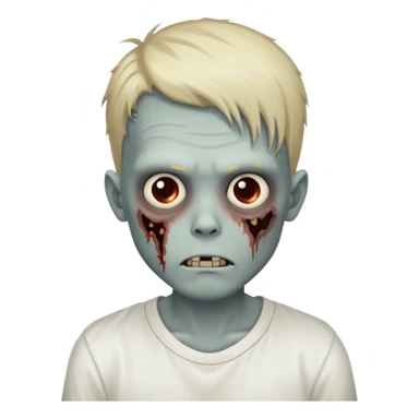 zombie boy with locks hair and white shirt sticker
