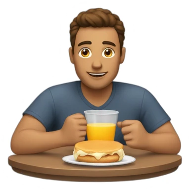a man having breakfast sticker