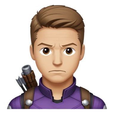 hawkeye clint barton portrait marvel, brown hair from captain america: civil war sticker