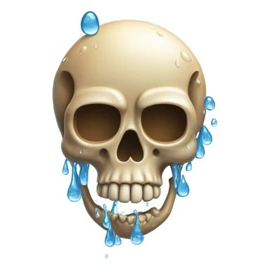 A skull sweating heavily sticker