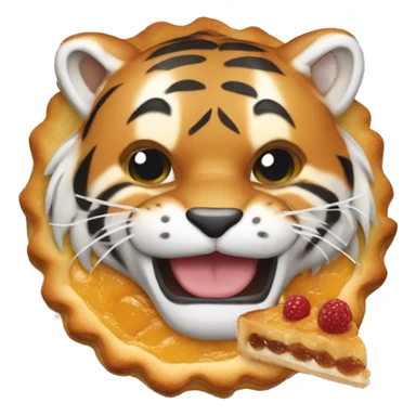 tiger eating egg tart sticker