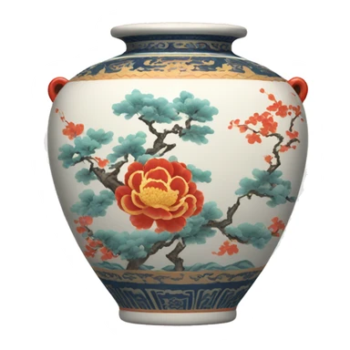Oriental chinese vase sticker