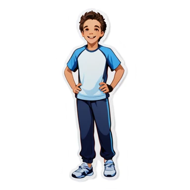 happy boys in sportswear sticker