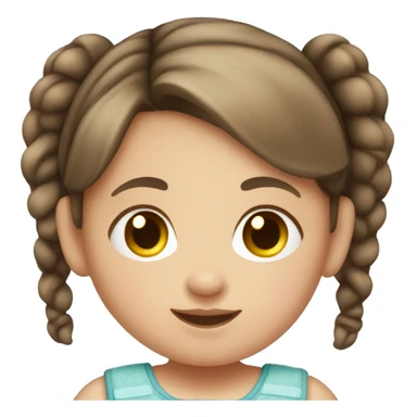 baby girl with brown hair and pigtails sticker