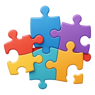 puzzle pieces fitting together sticker