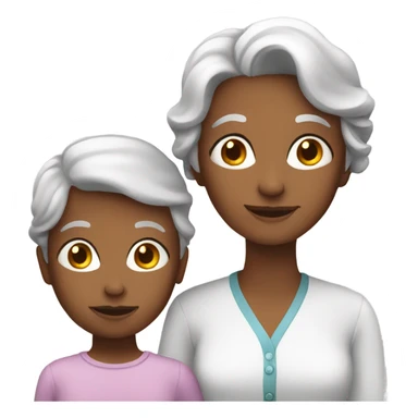 Grandmother with a girl sticker