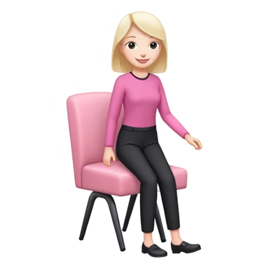 A walking human like pink chair with a legs and black trousers  sticker