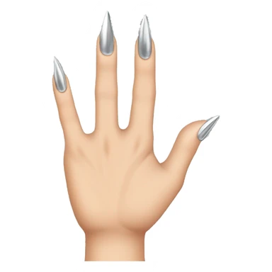 Hand with sharp, silver nails sticker