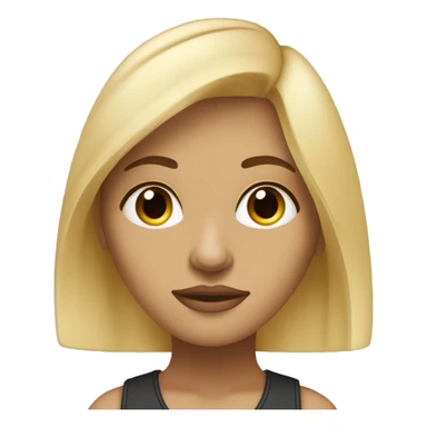 Blond and straigh hair woman, huzelnut eyes, piercing in nose sticker