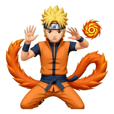 Naruto on pose kurama 4 tails sticker