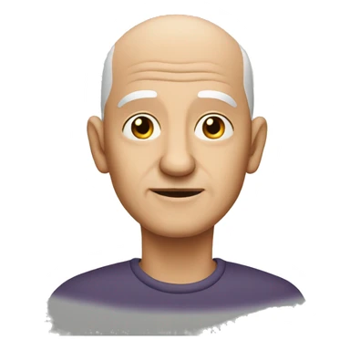 Bald old man without moustache sticker